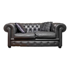 Poltrona Frau Sofa Chester Leder Pelle SC 80 Nero Schwarz
