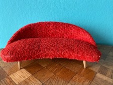 Sofa Hermann Rülke rot 50er Puppenstube Puppenhaus 1:12  dollhouse couch