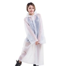 Unisex EVA Wiederverwendbar Transparent Regenmantel Tragbarer Weich Regenponcho