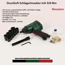 Druckluft Schlagschrauber 310 Nm 16 teilig mit Koffer