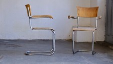 1 von 2 Bauhaus Freischwinger Armlehnstühlen, Modell S 43 F