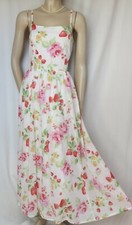 Laura Ashley Sommerkleid 42 Rosen Erdbeeren weiß rosa rot vintage Hochzeit