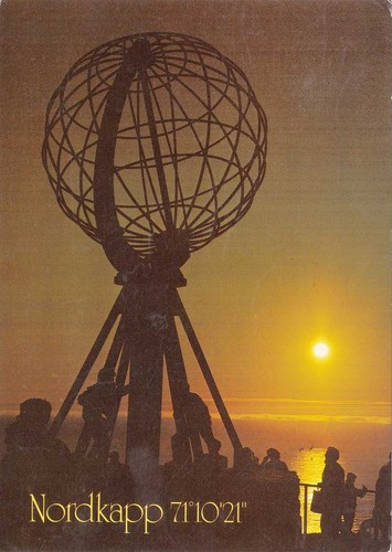 Nordkapp midnight sun north - sun, at