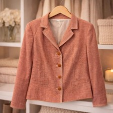 Vintage Pink Tweed Wool Blazer