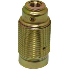 Fassung Metall-Fassung E14 mit Gewindemantel, chrom / messing Gewinde