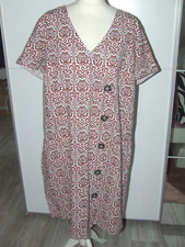 APRODUCTZ TUNIKA -KLEID - OBERTEIL  BEIGE-BORDEAUX-BRAUN BAUMWOLLE/LEINEN GR 5O