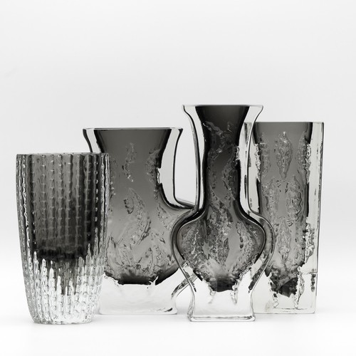 Brutalist block glass vase - brutalist,