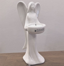 #11342a Engel Deko Figur Teelichthalter Weiß Shabby Weihnachten Edel Porzellan