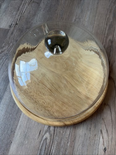 Käseglocke glas mit holzbrett - käseglocke,