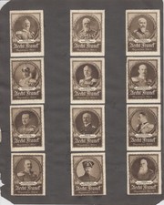 25 Reklamemarken: Aecht Franck / Milka Edel-Margarine. 4 Sätze auf Karton