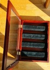 Glas Hänge Vitrine für Uhren Sammlung Wandbox Holz