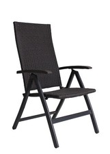 B-Ware Gartenstuhl  Aluminium Polyrattan  Garten  Hochlehner  Klappstuhl Grau 45