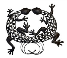 Eidechse groß Gartenfigur Figur, kupferfarbenen Metall-Reptilien, zum Aufhängen