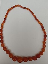 „Alte Bernstein Kette 34g • Natur Bernstein • Ostpreußen • Verlaufskette 1920-40