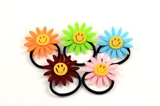 Haargummi Haarband Zopfhalter Blume Blüte Smiley Emoji Mädchen Haarschmuck K011