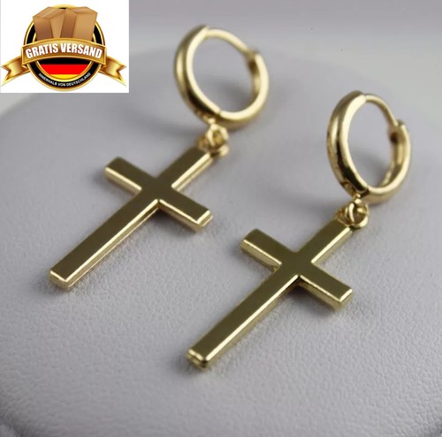 Kreuz ohrringe creolen - kreuz,