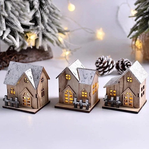Leuchtendes holzhaus - leuchtendes,