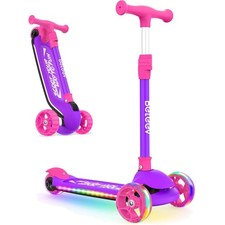 Kinderroller 3-12 Jahre LED Beleuchtet Faltbar 3 Räder Scooter mit Höhenverst...