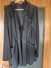 Damen- Jacke -dunkelgrau - mit Spitzenborde  -  Gr. XXL - Yest