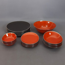 Set Geschirr Porzellan Oval