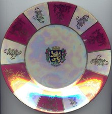 Teller von Heidelberg, Porzellan, Perlmutt, Andenken Souvenir