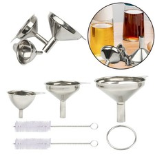 3 Stück Edelstahl Trichter Set Klein Strainer Trichter mit 2 Reini Küchenhelfer