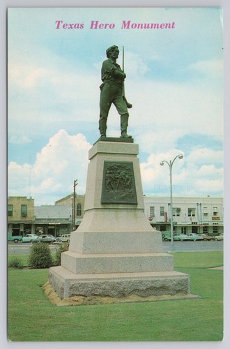 Postcard texas hero monument - texas,