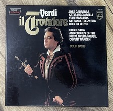 Verdi Il Trovatore PHILIPS 3LP Box Set Jose Carreras Colin Davis Opera Vinyl
