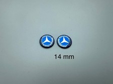 2x Mercedes Schlüssel Sticker Aufkleber Emblem Logo - 14 mm - Aluminium
