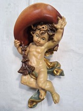 alter Holz Wand Engel Putto