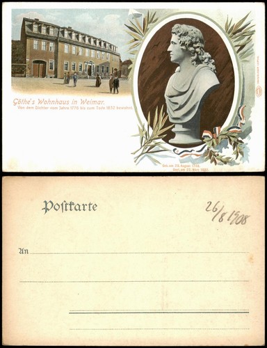 Ansichtskarte weimar goethes - ansichtskarte,