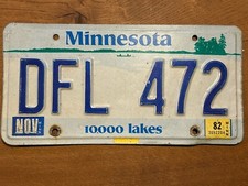 US Autokennzeichen original Minnesota USA genraucht 1982