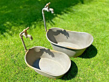 Zinkwanne Blumentopf Kräutergarten Pflanzgefäß Wanne Metallwanne Vintage   1-Set