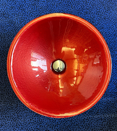 Glas waschbecken rot - rot, 45cm