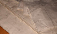 6 tlg. Alte Damast Bettwäsche 2 x Bettbezüge, 4 x Kissenbezüge Webmuster (13686)