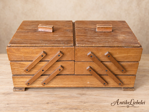 Vintage nähkasten holz - nähkasten,