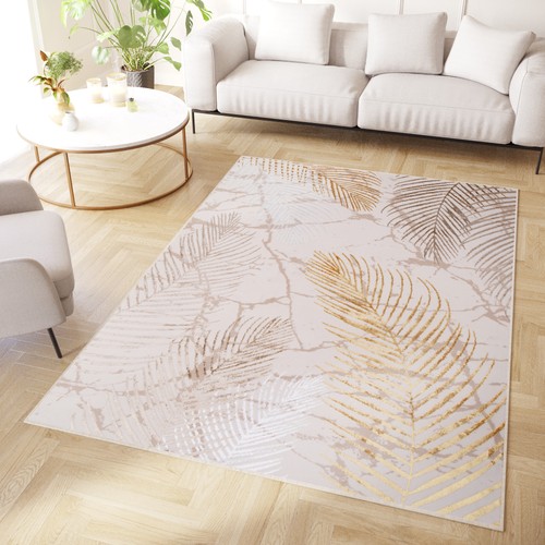Teppich kurzflor gold braun - gold,