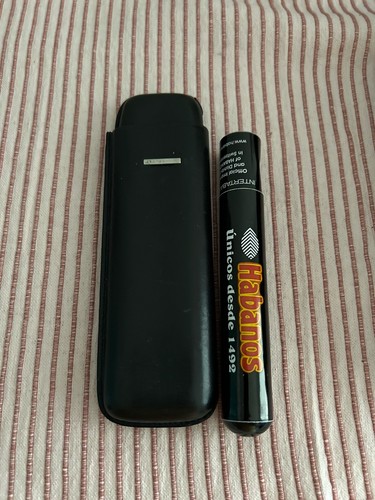 Finger leder zigarren etui - leder,