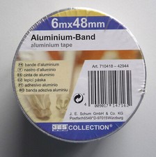 Aluminium Kleband 6m x 48mm 1 Rolle Alu Tape Reparatur Dichtung silber Isolieren