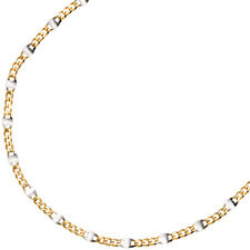2 mm bicolor Panzerkette 333 Gelbgold Halskette zweifarbig Karabiner massiv neu