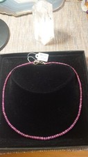 Edelsteinkette Rubine, 46 cm lang, 13 gramm, rubin-rot, Neu