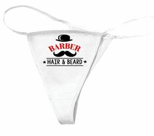 Damen String Tanga BARBER SHOP - FRISEUR FRISEUSE BART VOLLBART - FRISEURSALON