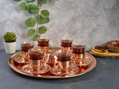 Kupfer tee servier set - kupfer,