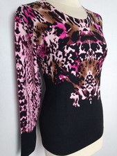 Damen Pullover Pulli Oberteil bunte Animalprints  Viskose OVANTI Gr.38