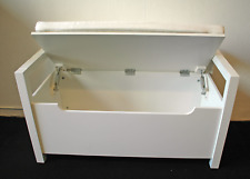 Truhenbank Sitzbank weiß Sitzkissen viel Stauraum Kinderzimmer Flur Garderobe