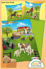 Bauernhof Bettwäsche Farm World Schleich Traktor Kuh Hund Gr. 135x200 cm  NEU
