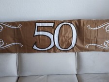 XXL-Banner mit Ösen " 50 " Geburtstag oder Goldene Hochzeit  39x175cm, 