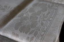 6 altes Leinen Küchentuch,  Handtuch, unbenutzt, Jugendstil, Damast, Monogramm