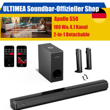 ULTIMEA 4.1-Kanal 2-in-1 Soundbar für TV Geräte mit Subwoofer, Lautsprecher 200W
