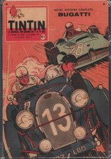 Blechschild tintin bugatti - blechschild, &